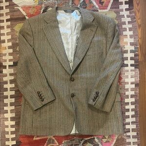 Paul Stuart Men's Blazer in Brown and Black Houndstooth